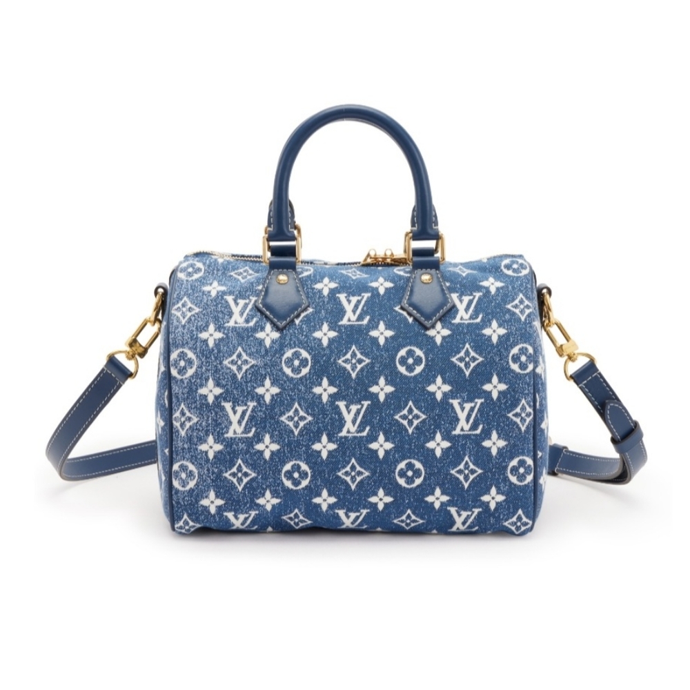 ❌SOLD❌*NEW* Louis Vuitton Blue Monogram Denim Jacquard Speedy 25 Bandoulière